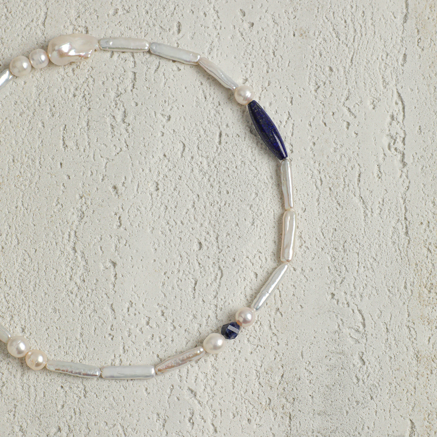 Baroque Pearl & Lapis Lazuli Sterling Silver Necklace