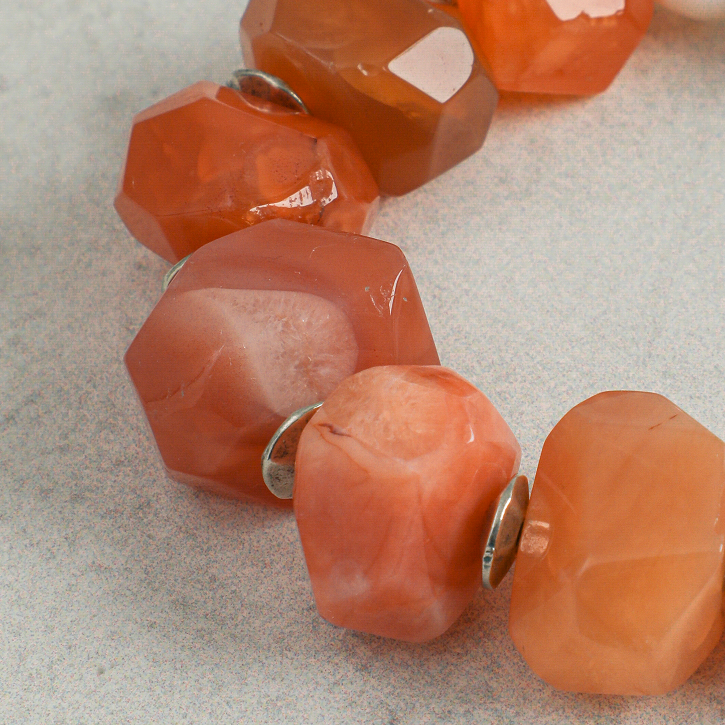 Persian Carnelian and Baroque Pearl Stretch Bracelet