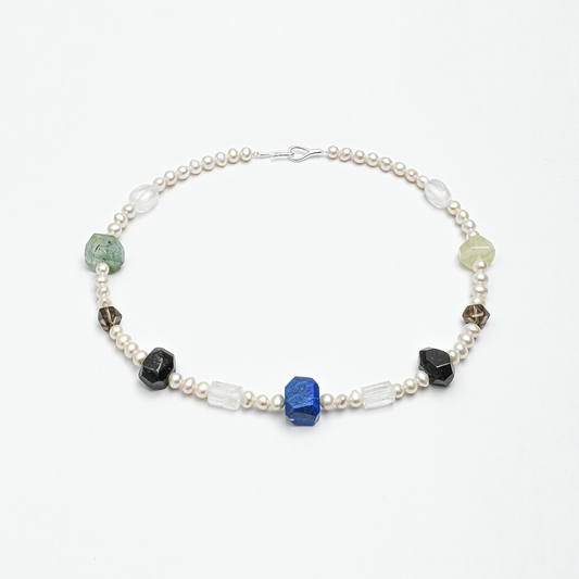 Original Design Multi-Gemstone Freshwater Pearl Necklace