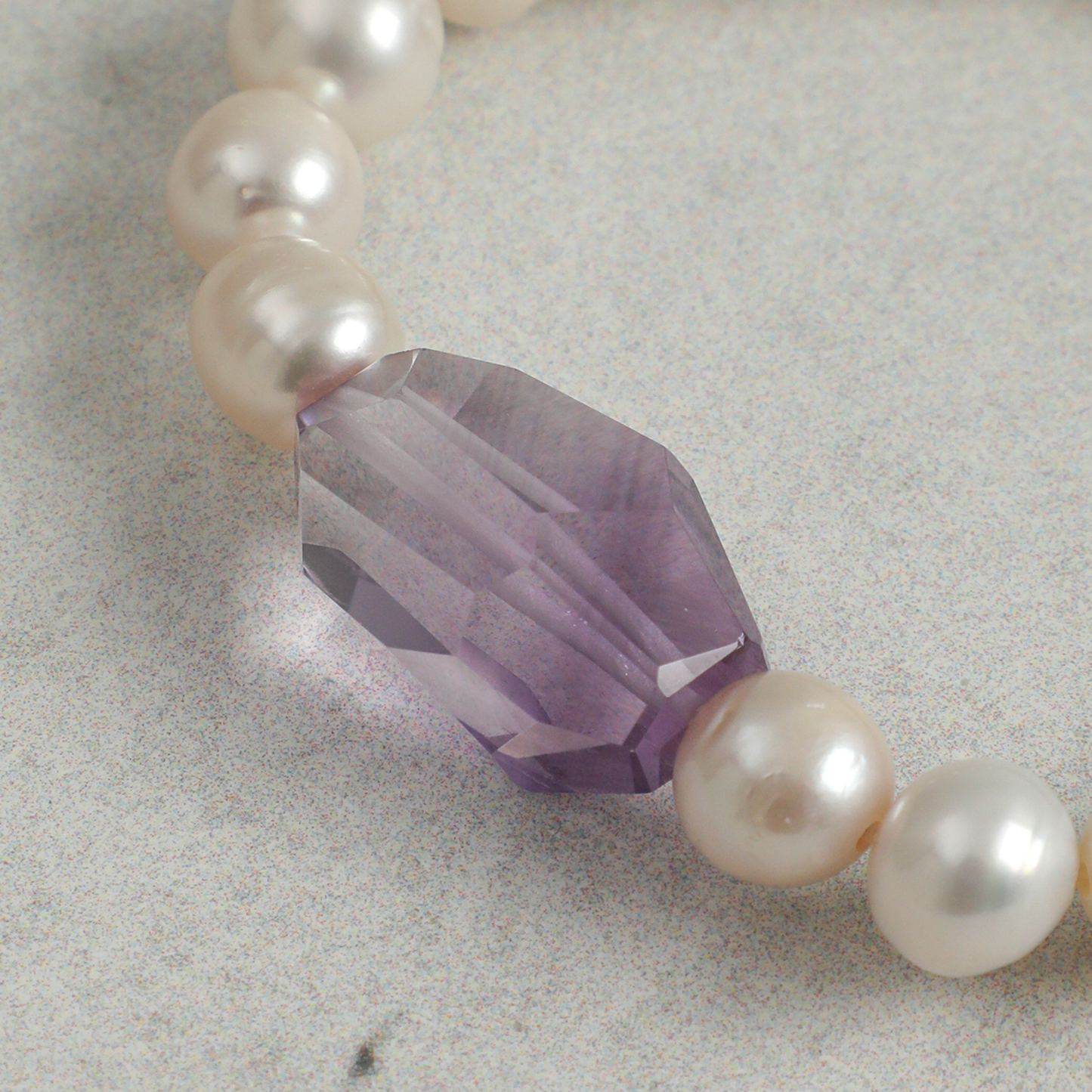 The Whisper of Tides Amethyst Textured Pearl Bracelet