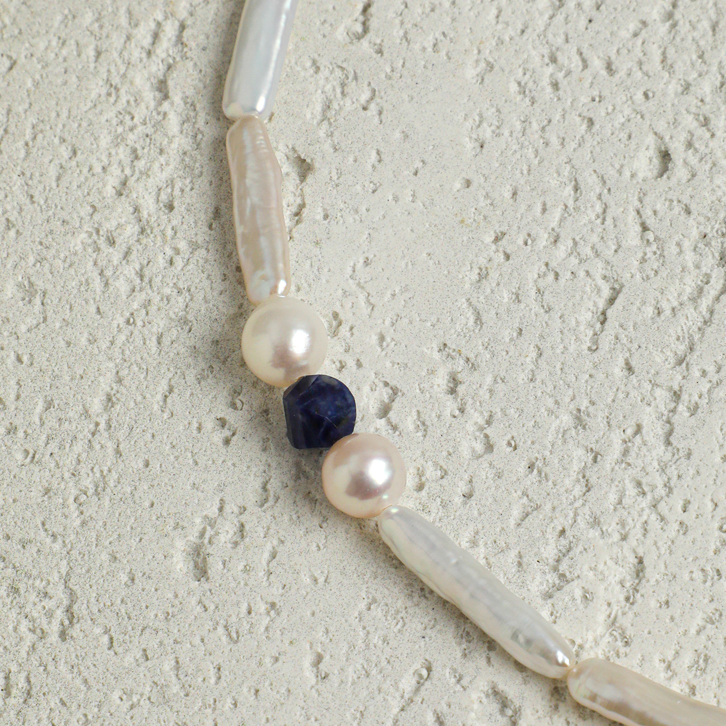 Baroque Pearl & Lapis Lazuli Sterling Silver Necklace