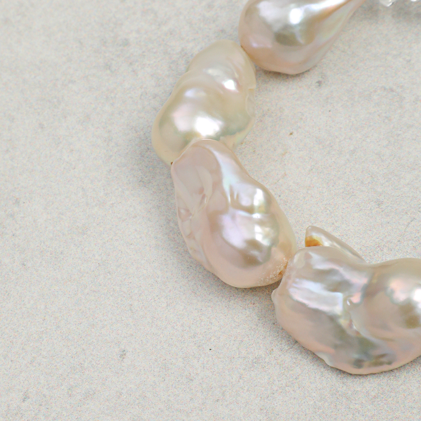 Custom Engraved Natural Baroque Pearl & Clear Quartz Chip Bracelet