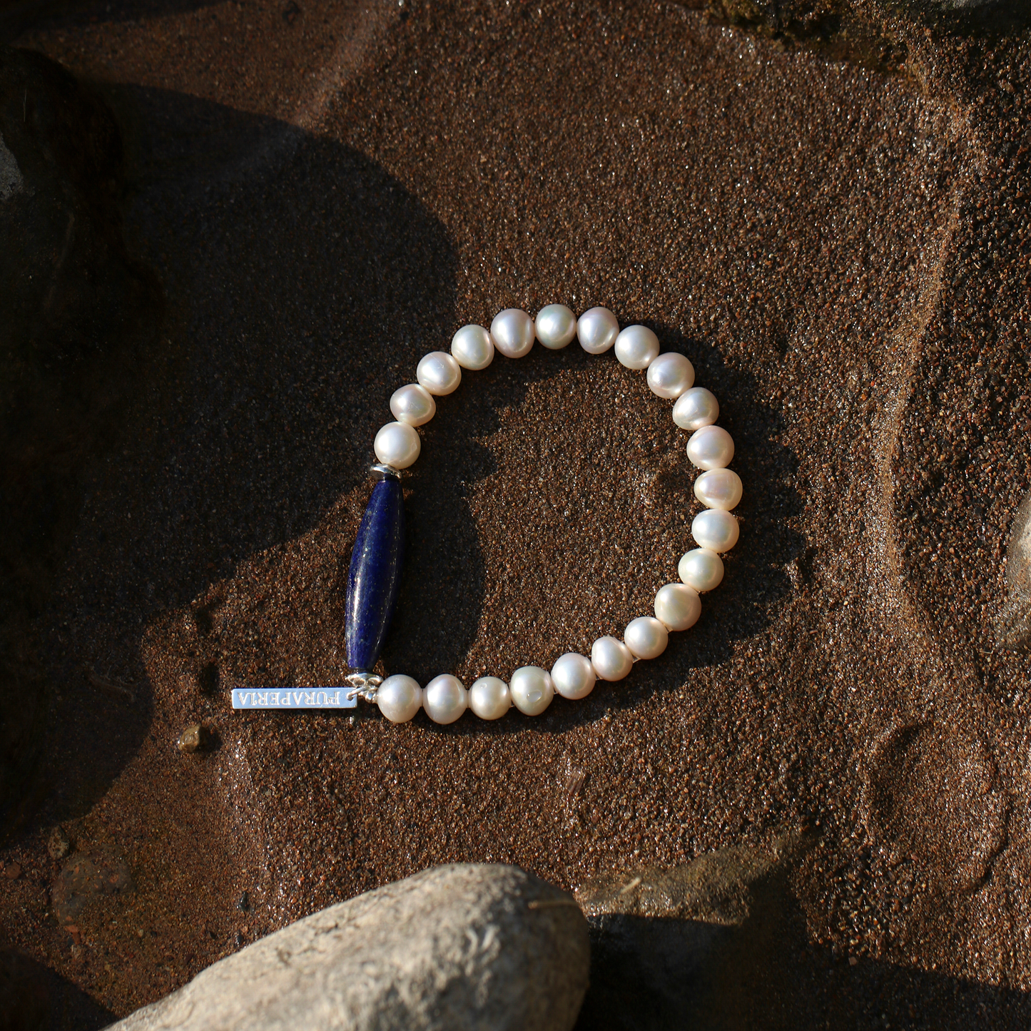 Lapis Lazuli and Freshwater Cultured Pearl Bracelet